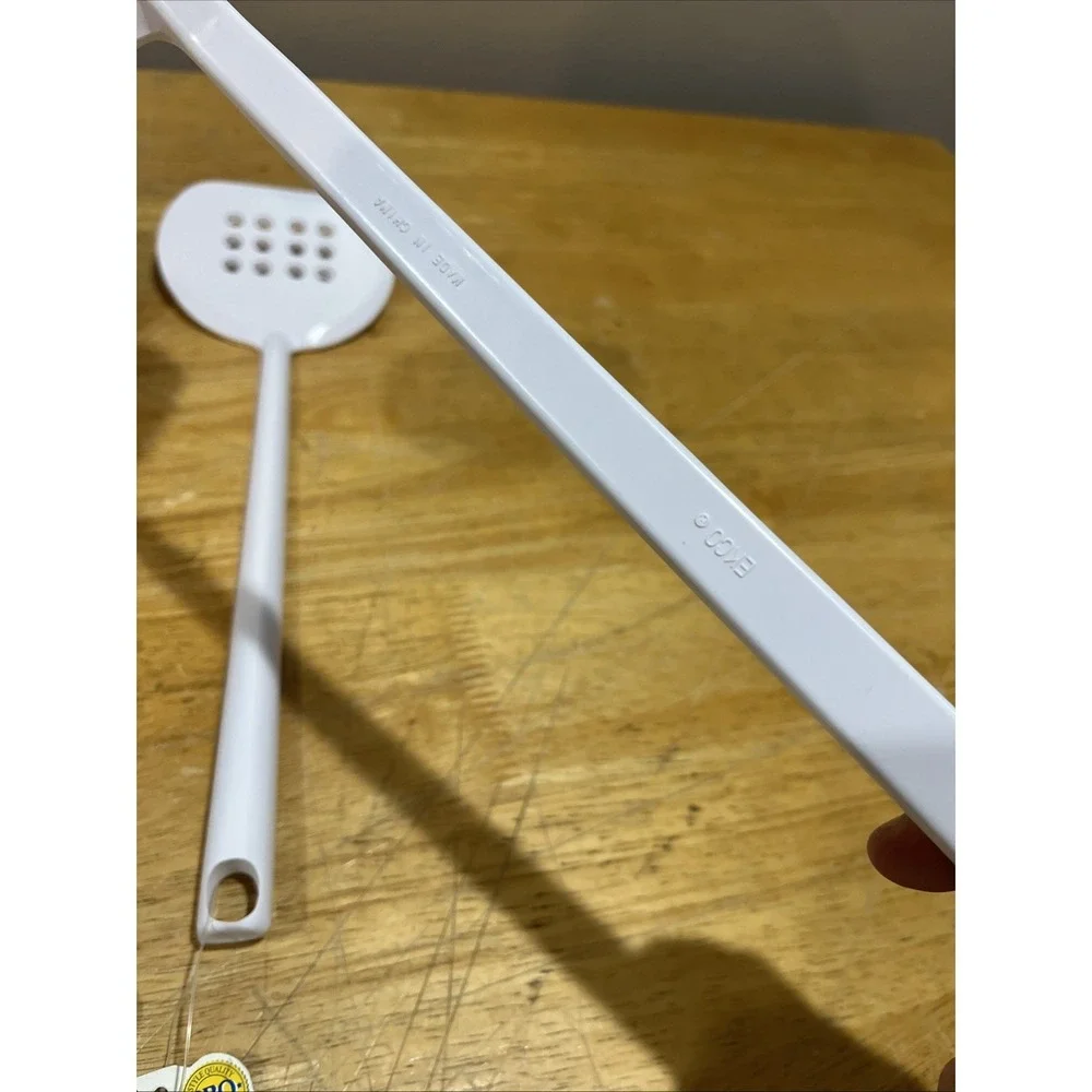 Vtg EKCO White Melamine‎ Spatula Soup Ladle & Spoon  Kitchen Utensil NOS